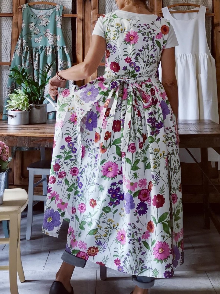 Warp Floral Maxi Pockets Dress