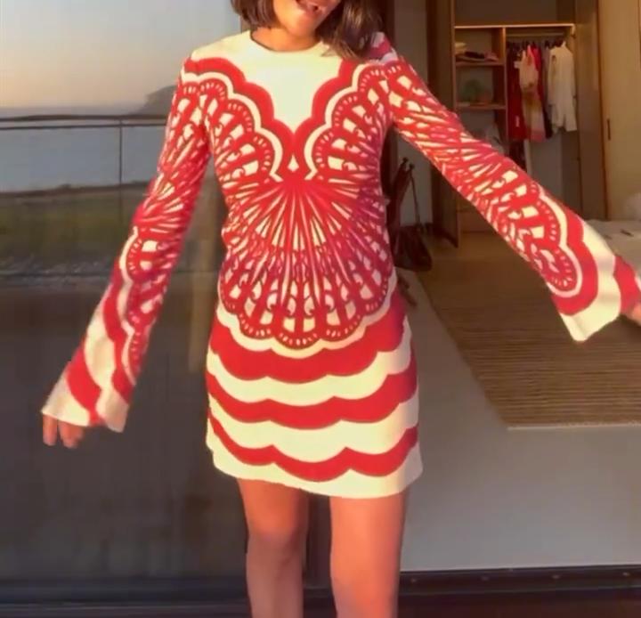 Red Printed Dress