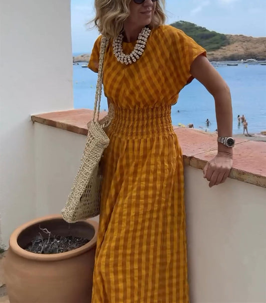 Yellow Plaid Dress