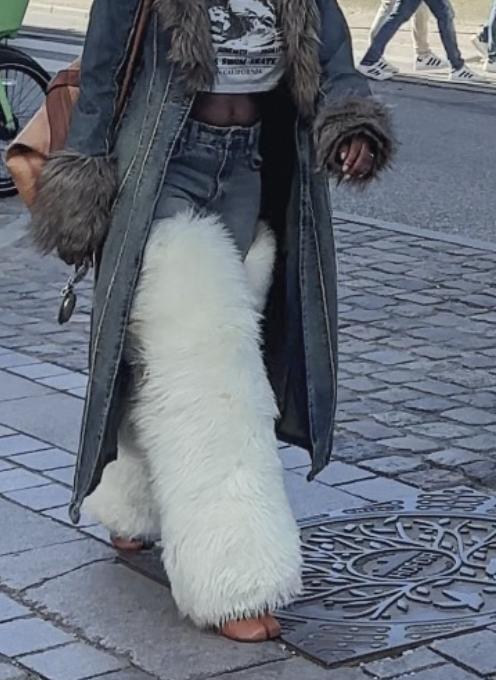 Warm Eco-Friendly Fur Jeans