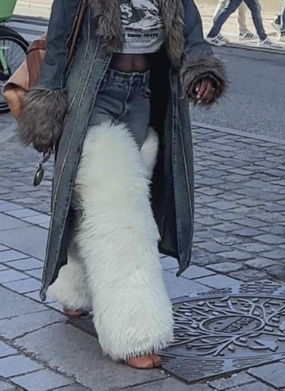 Warm Eco-Friendly Fur Jeans