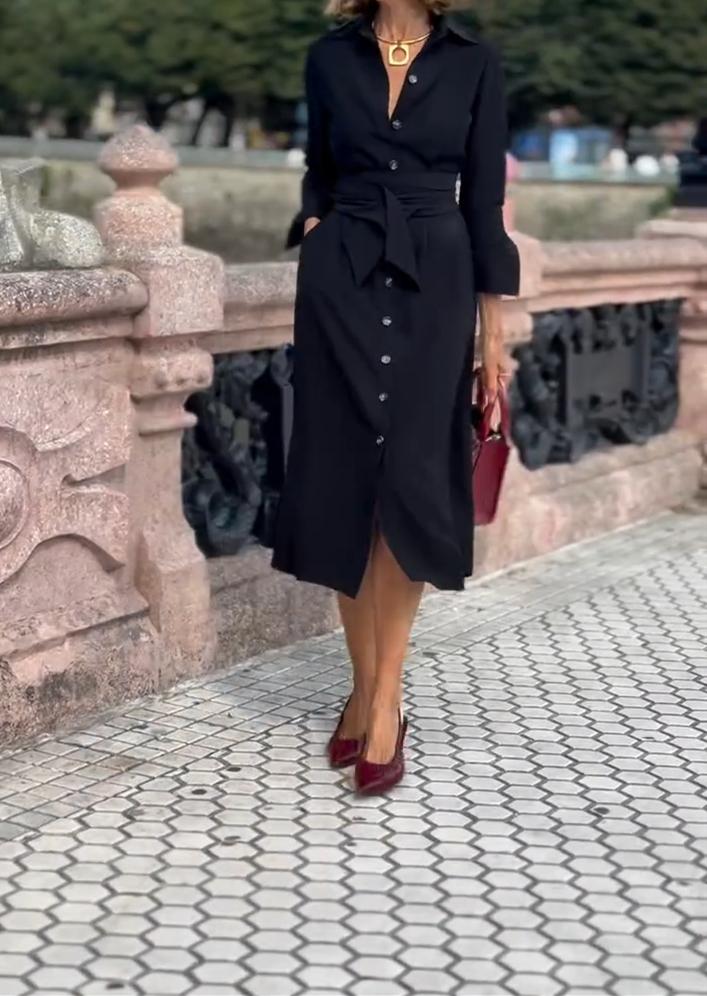 Black Button Down Dress