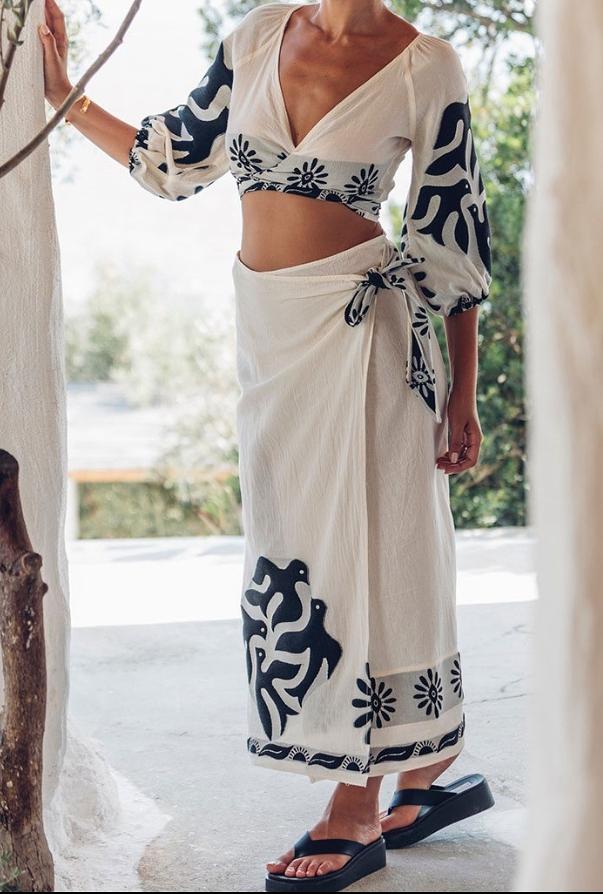 Printed Vacation Skirt 2pc Set