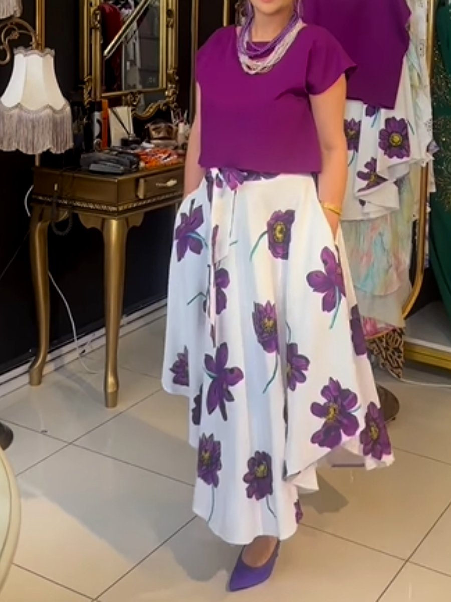 Elegance Purple Floral 2pc Set