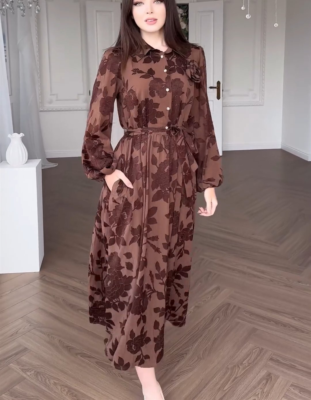 Brown Autumn Dress