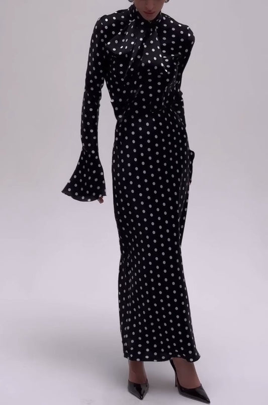 Polka Dot Long Sleeve Dress